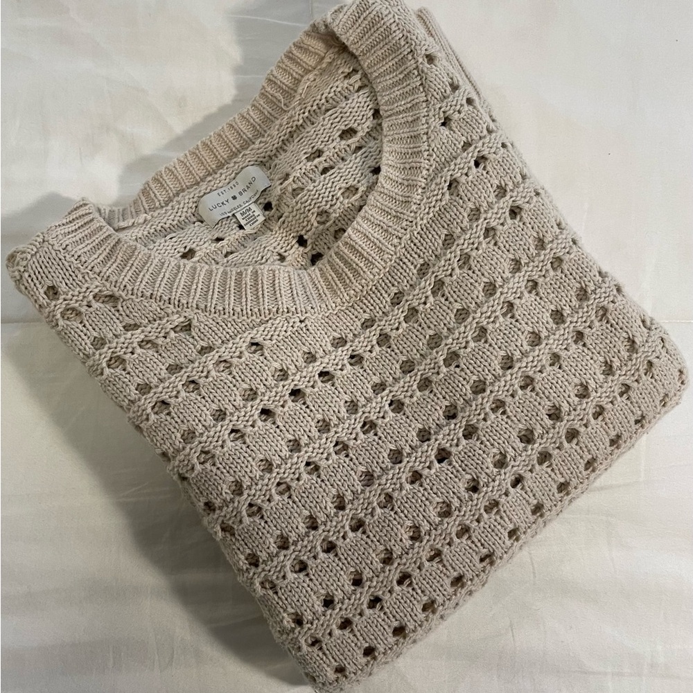 Lucky Brand Women's Beige Knit Sweater (Medium / M)